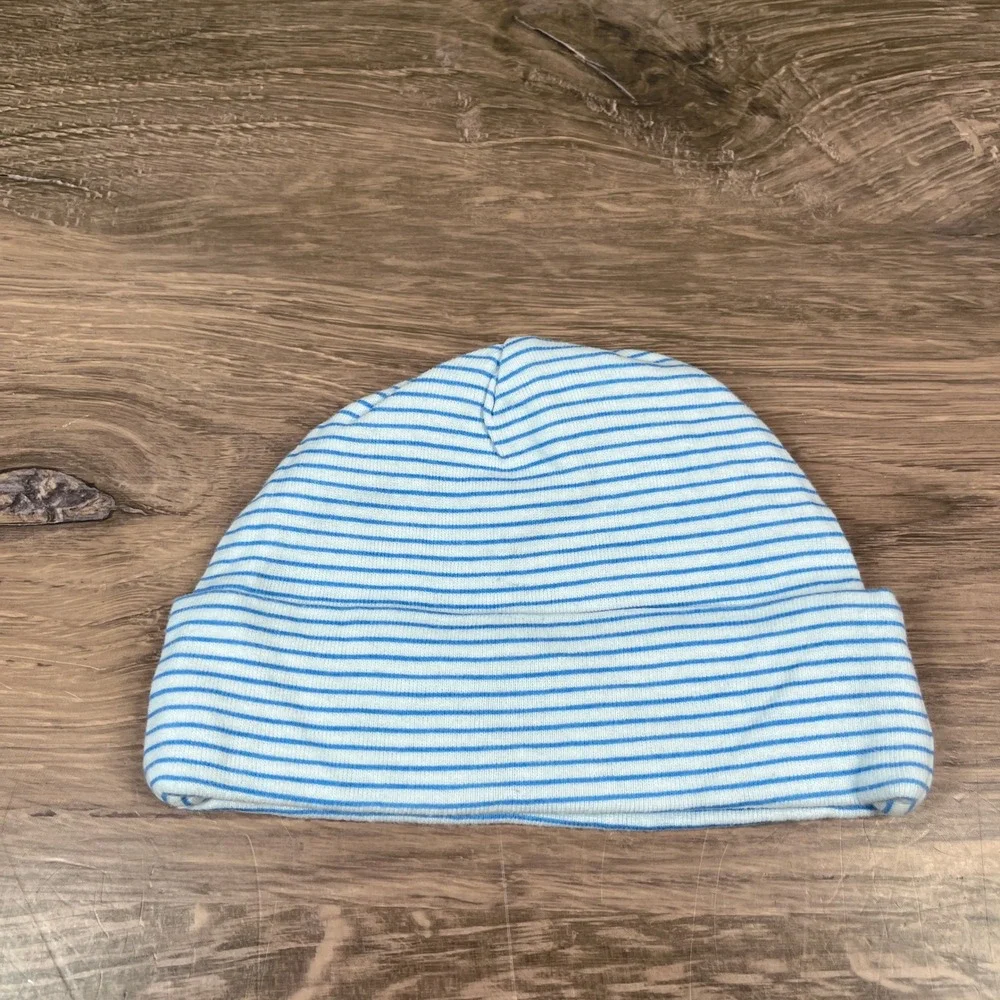 Disney Carter's Gerber Beanie Lot Kids NB 0-6M Blue Gray Striped Baby Hat 3pk